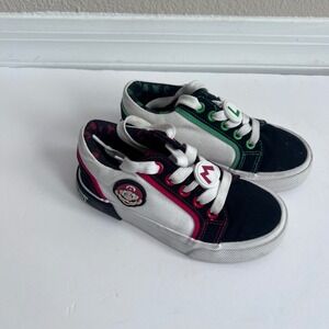 Kids‎ Nintendo Super Mario Luigi Black White Canvas Sneakers Size 12